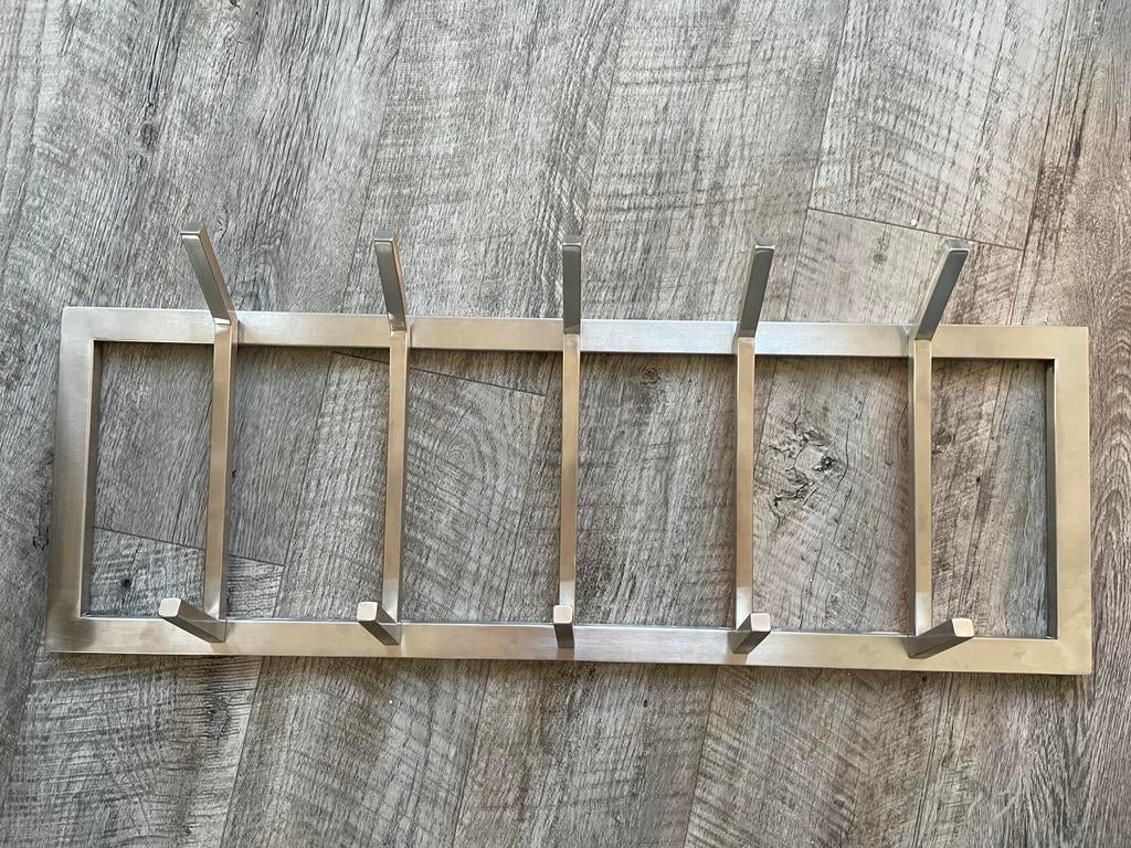 Moderne RVS kapstok met 10 haken, Gebruikt, Minder dan 100 cm, Metaal, Ophalen