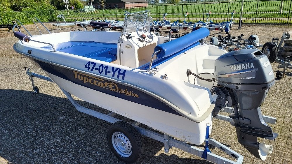 Topcraft 460 Revolution met Yamaha F 40BETL € 7250,--, Watersport en Boten, Ophalen, Viertaktmotor, Zo goed als nieuw, 30 tot 50 pk