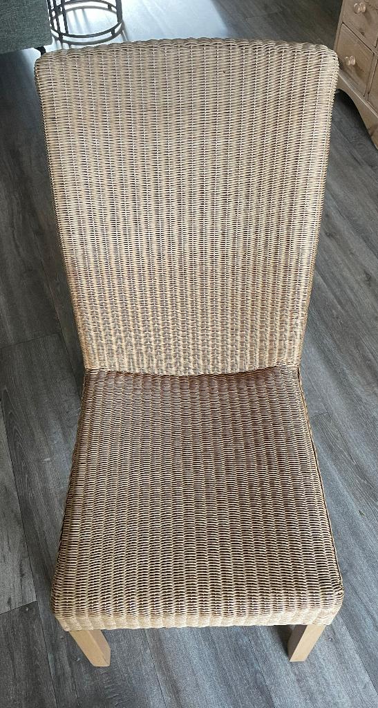 4 Loom stoelen + Houten eettafel (uitklap- en uitneembaar), Ophalen, Gebruikt, Bruin, Loom