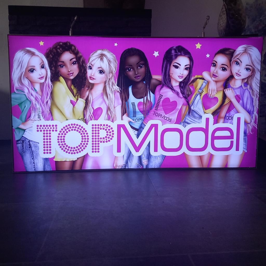 Zeldzaam XXL TOPModel Winkel-display Lichtbak (110cm), Ophalen, Gebruikt, Lichtbak of (neon) lamp