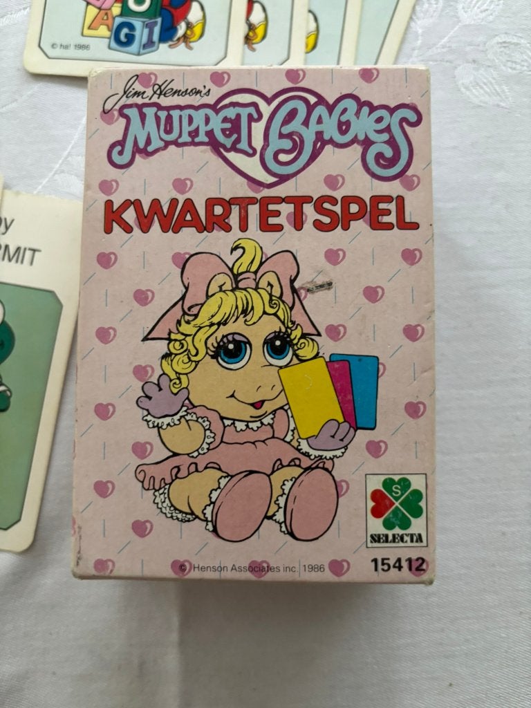 Selecta jim henson’s muppet babies kwartetspel vintage!, Een of twee spelers, Ophalen of Verzenden, Zo goed als nieuw, Selecta