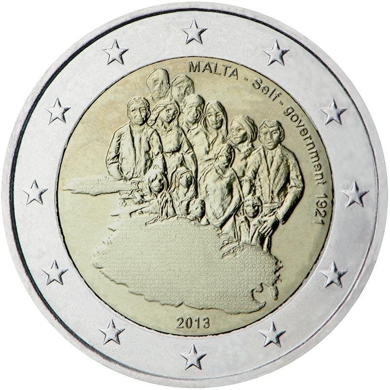 2 euro Malta 2013 - Zelfbestuur (UNC), Ophalen of Verzenden, Malta, 2 euro, Losse munt