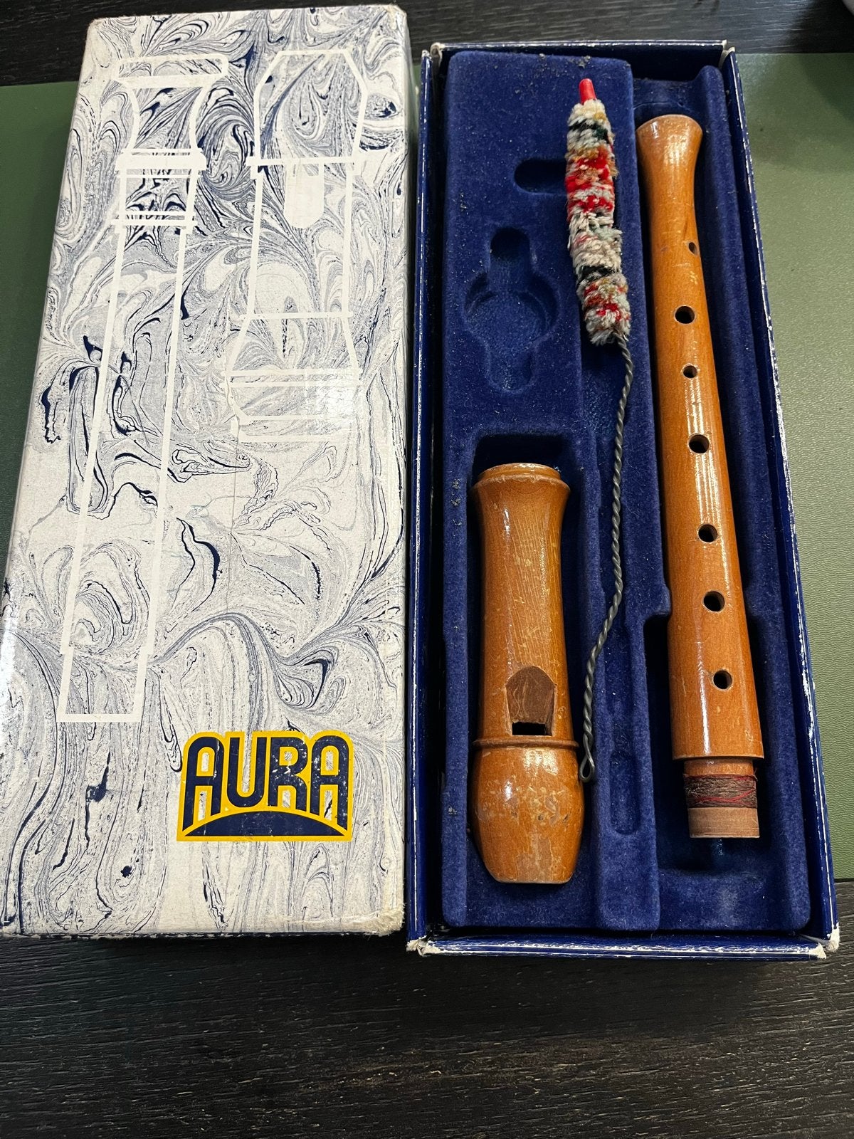 Aura Blokfluit met doos en schoonmaakborstel, Muziek en Instrumenten, Blaasinstrumenten | Blokfluiten, Ophalen, Gebruikt, Sopraan of Sopranino