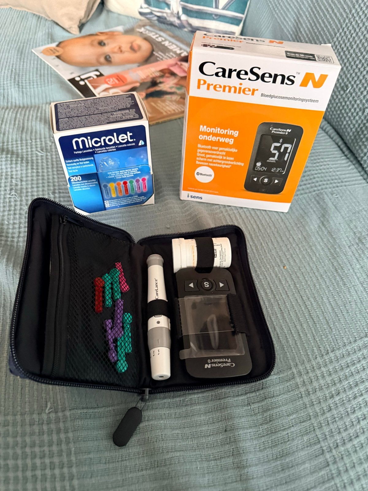 Bloedglucosemeter met lancetten - CareSens N Premier, Ophalen of Verzenden, Zo goed als nieuw, Overige typen