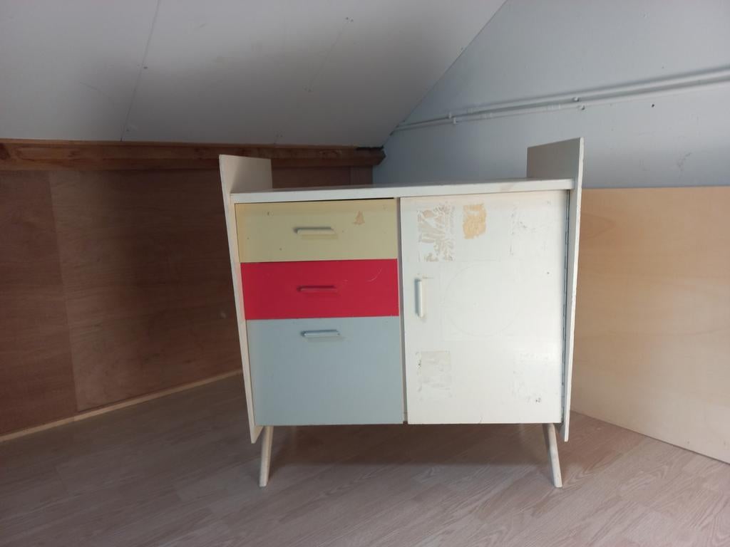 Vintage commode jaren 70 in originele kleurstelling, Ophalen, Gebruikt
