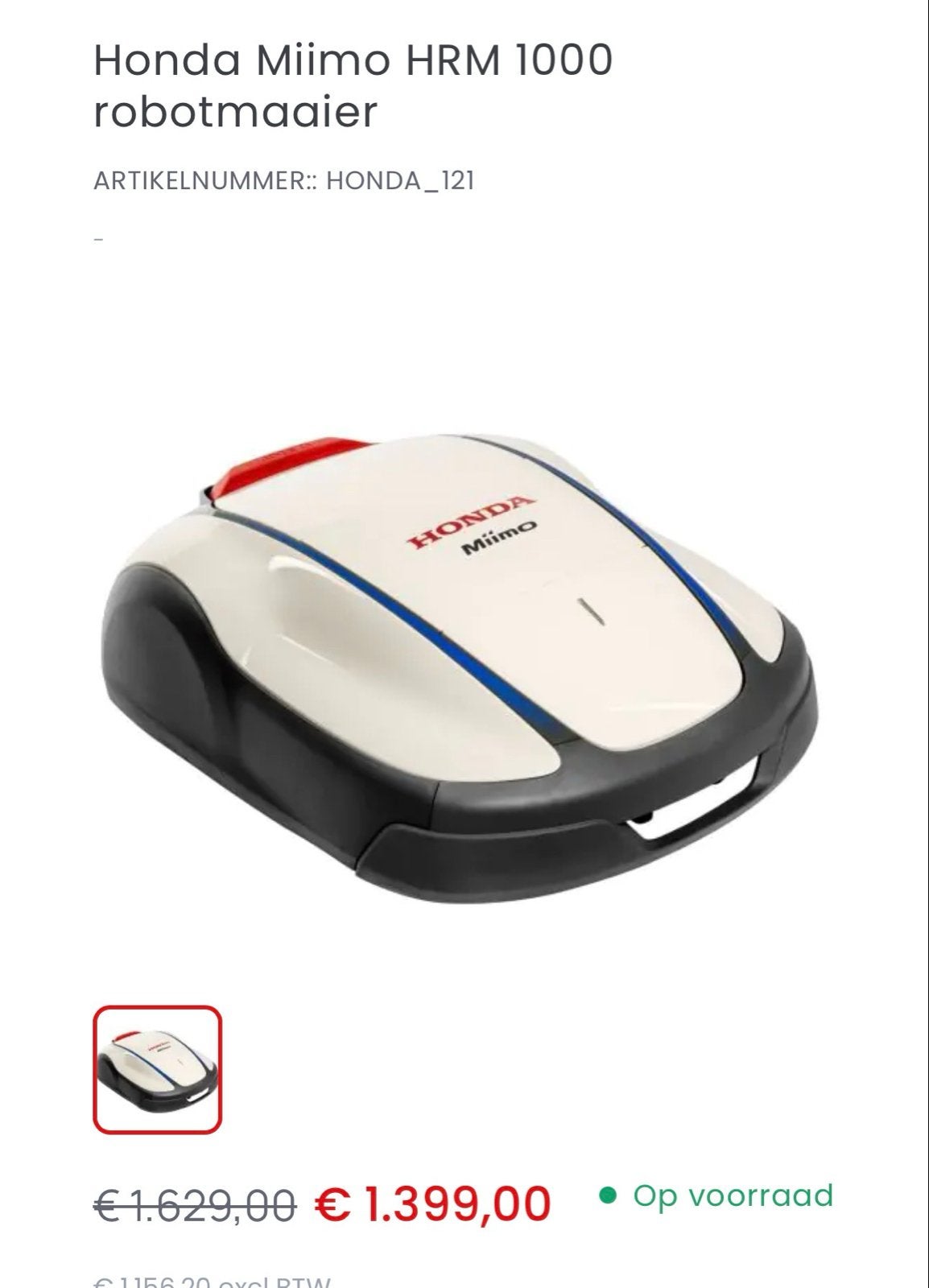 Honda Miimo HRM 1000 robotmaaier - Zo goed als nieuw, Ophalen, Zo goed als nieuw, 20 tot 25 cm, Bestuurbaar via app