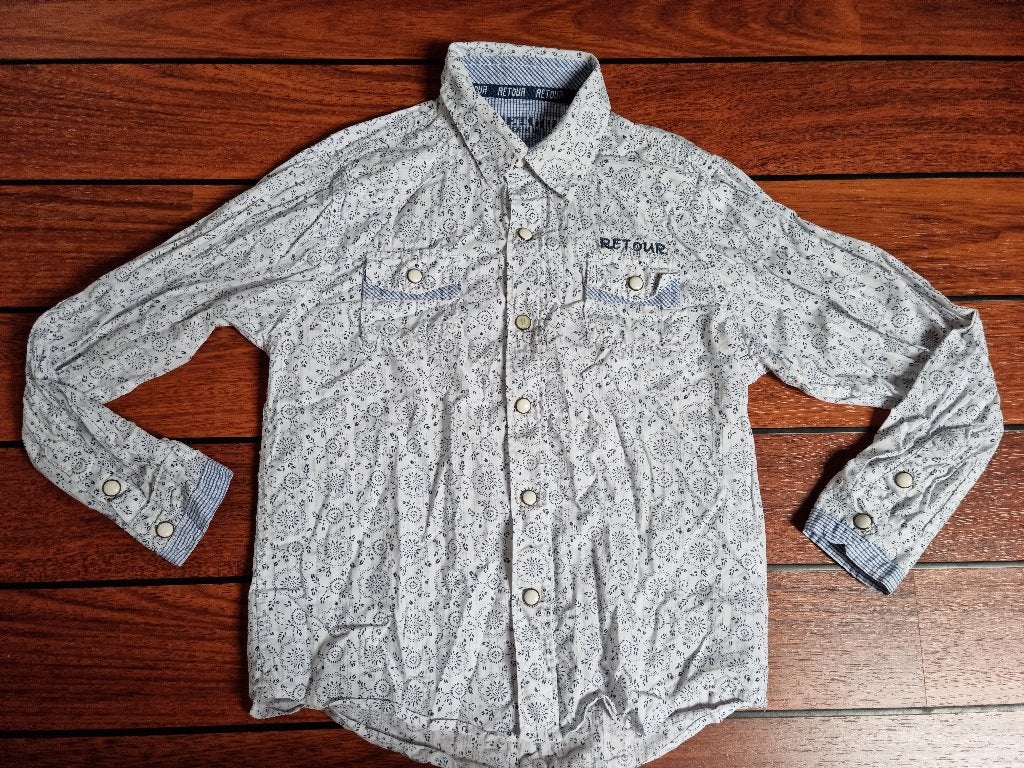 RETOUR Blouse overhemd maat 116 ** ERG LEUK **, Gebruikt, Overhemd of Blouse, Ophalen of Verzenden, Jongen