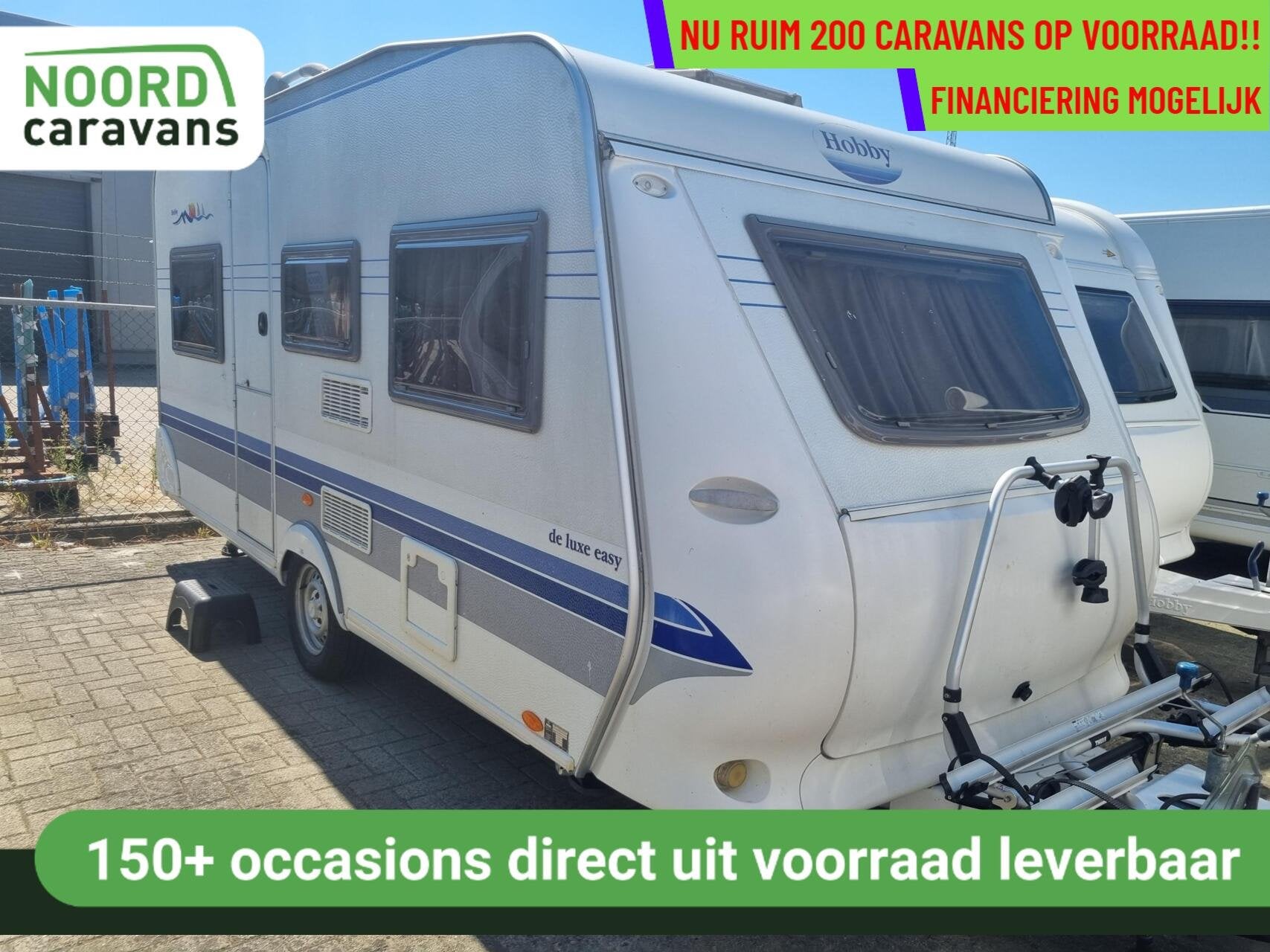 Hobby de luxe easy 450 VOORTENT + LUIFEL + DWARSBED, Serviceluik, Rondzit, Hobby, Bedrijf