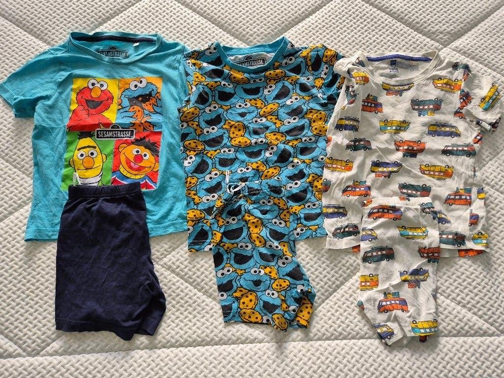 3 zomerpyjama's maat 116, Nacht- of Onderkleding, Gebruikt, Ophalen of Verzenden, Hema