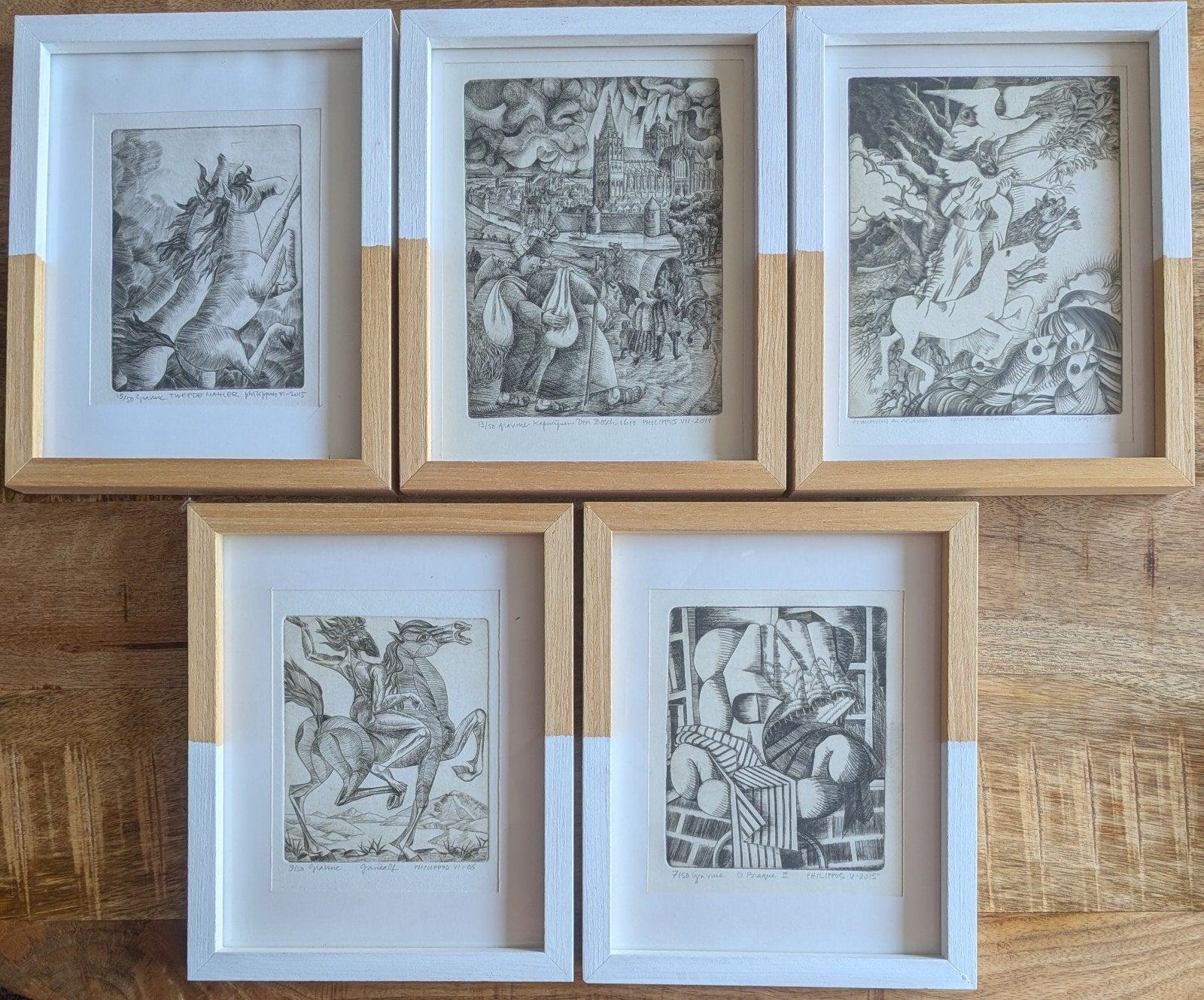 Gravures van 'Philippus', Ophalen of Verzenden, Gravure, Ingelijst, 2000 tot heden