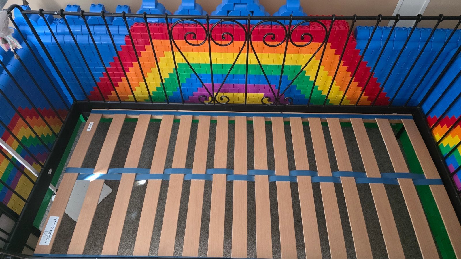 prinsessenbed met lattenbodem, Ophalen, Gebruikt, Eenpersoons, 90 cm