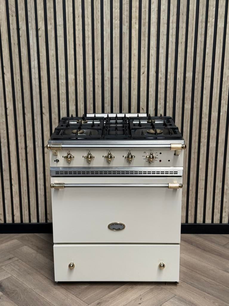 Luxe Lacanche 70cm crème gas + Elektrische oven, 60 cm of meer, Gas, 90 tot 95 cm, 4 kookzones