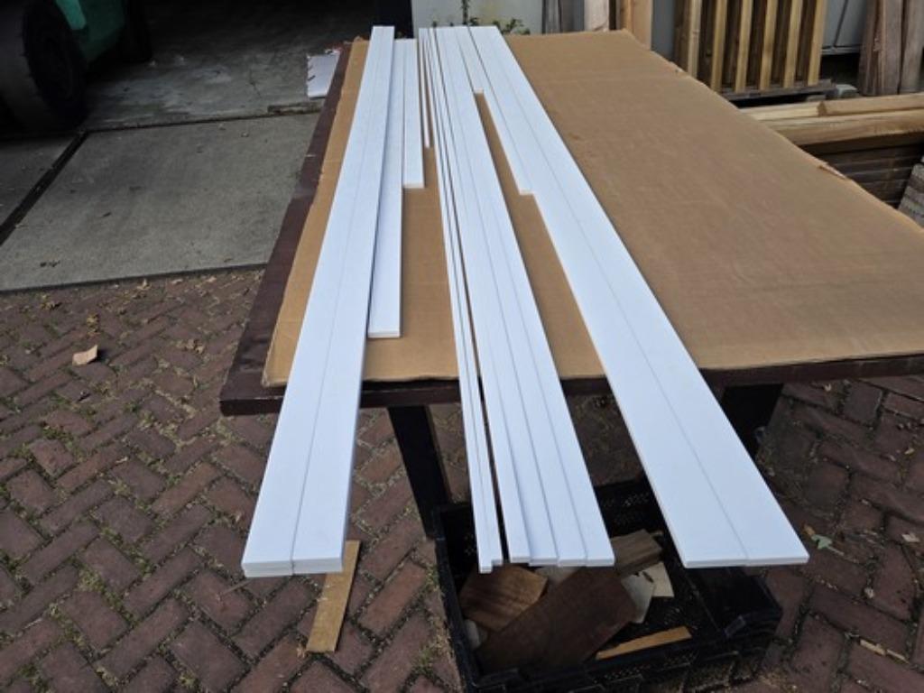 Partijtje volkunststof - Corian / afwerk materiaal - nr: D43, Ophalen, Nieuw, Hardsteen, Plinten