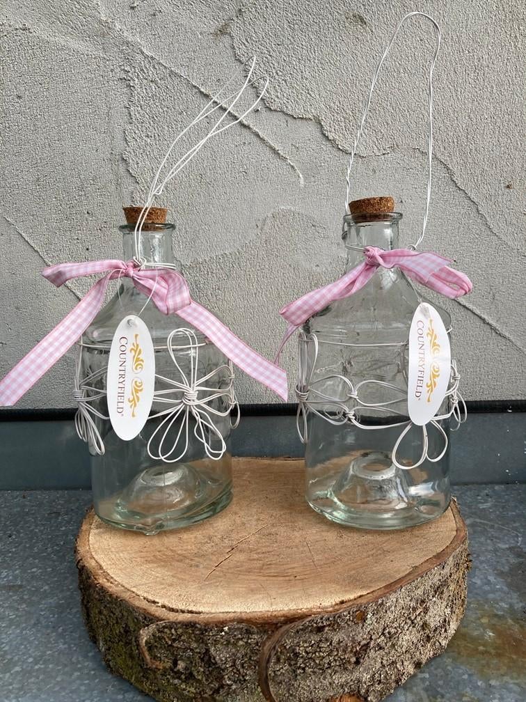 WESPENVANGER GLAS GROOT 23 CM MET BLOEMEN NIEUW, -, -, Ophalen of Verzenden, Nieuw