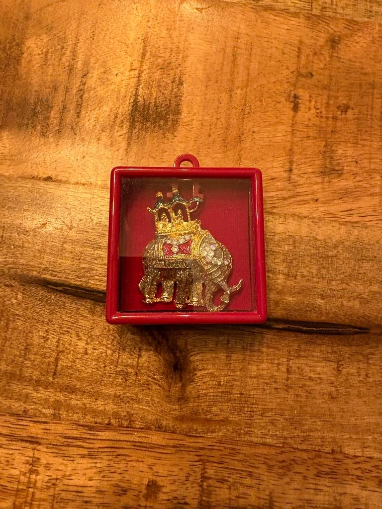 Thailand Elegante olifant broche met strass, Overige materialen, 4 tot 7 cm, Ophalen of Verzenden, Zo goed als nieuw