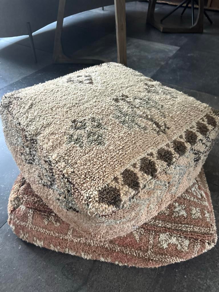 Mooie Marokkaanse kussens - VASTE PRIJS, Huis en Inrichting, Woonaccessoires | Kussens, Ophalen, Gebruikt, Beige, Vierkant