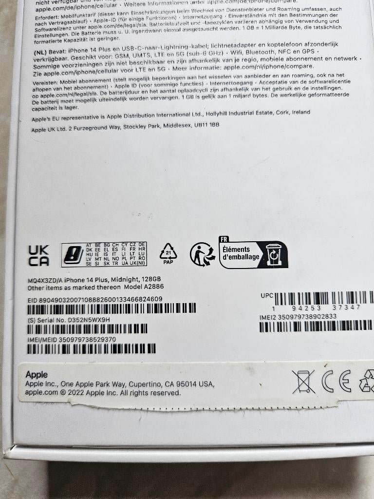 Blauwe of zwarte iPhone 14plus 100% batterij., Telecommunicatie, Mobiele telefoons | Apple iPhone, 256 GB, IPhone 14 Plus, Zwart