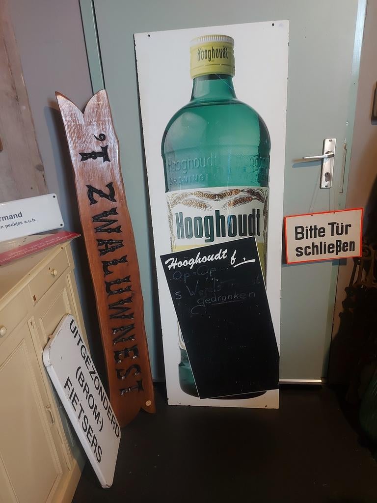 Groot dubbelzijdig jenever stoepbord krijtbord 150 x 50 cm, Verzamelen, Merken en Reclamevoorwerpen, Ophalen, Zo goed als nieuw