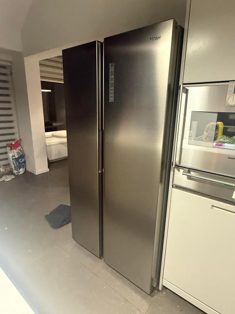Haier Amerikaanse Koelkast HSW79F18ANMM - Goed!, Ophalen, 200 liter of meer, 60 cm of meer, Met aparte vriezer