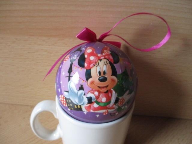 Disney Minnie Mouse kunststof kerstbal  paars, Ophalen of Verzenden, Overige figuren, Zo goed als nieuw, Beeldje of Figuurtje