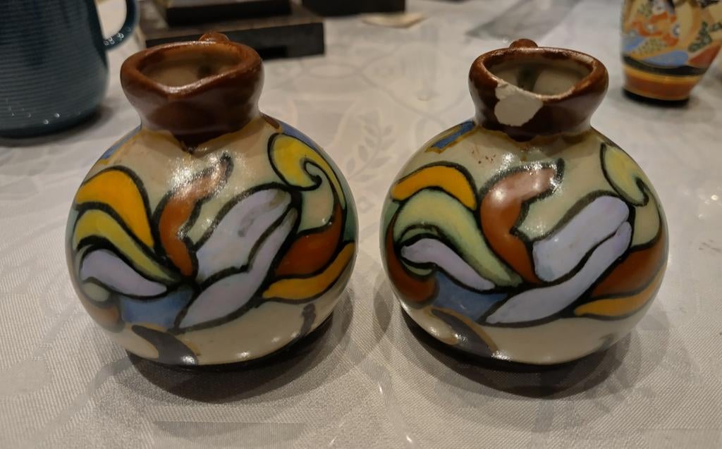 Gouda Holland Aardewerk Vaasjes - Goedewaagen, Ophalen of Verzenden