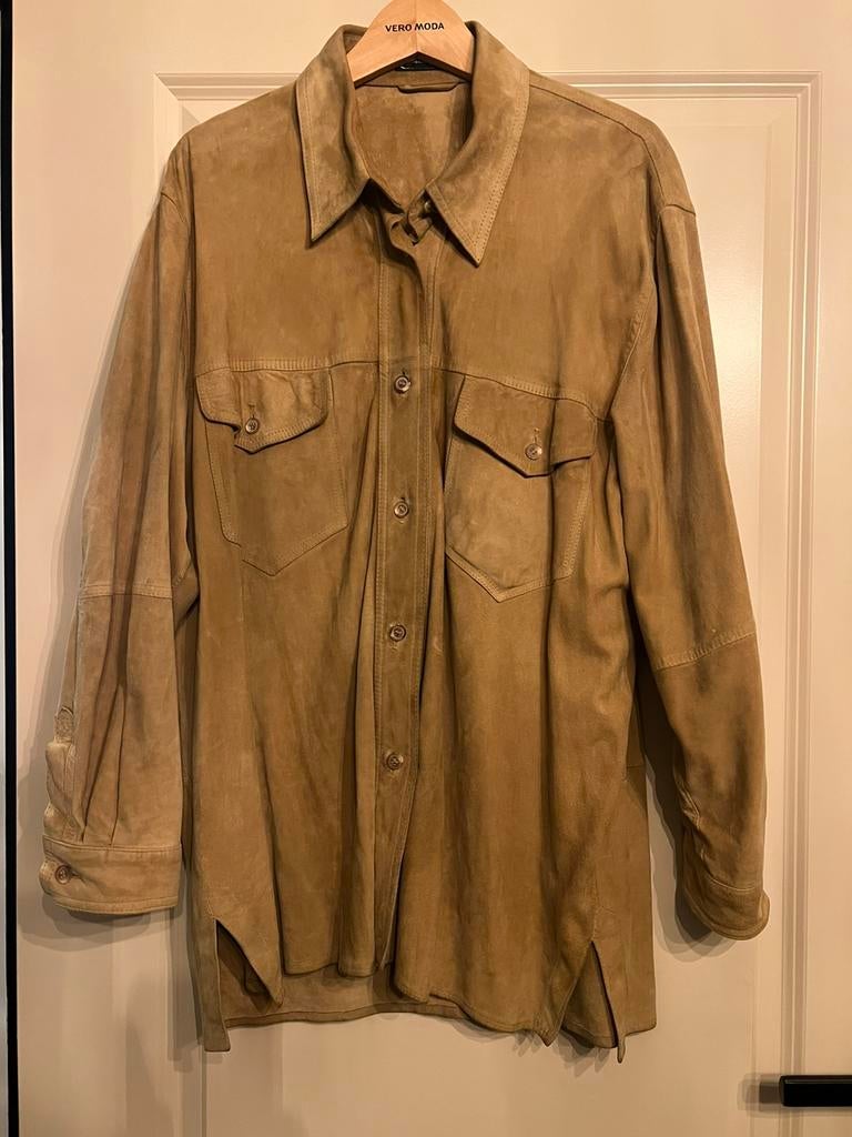 Suede dames blouse vintage, Kleding | Dames, Blouses en Tunieken, Ophalen of Verzenden, Gedragen, Maat 38/40 (M), Beige