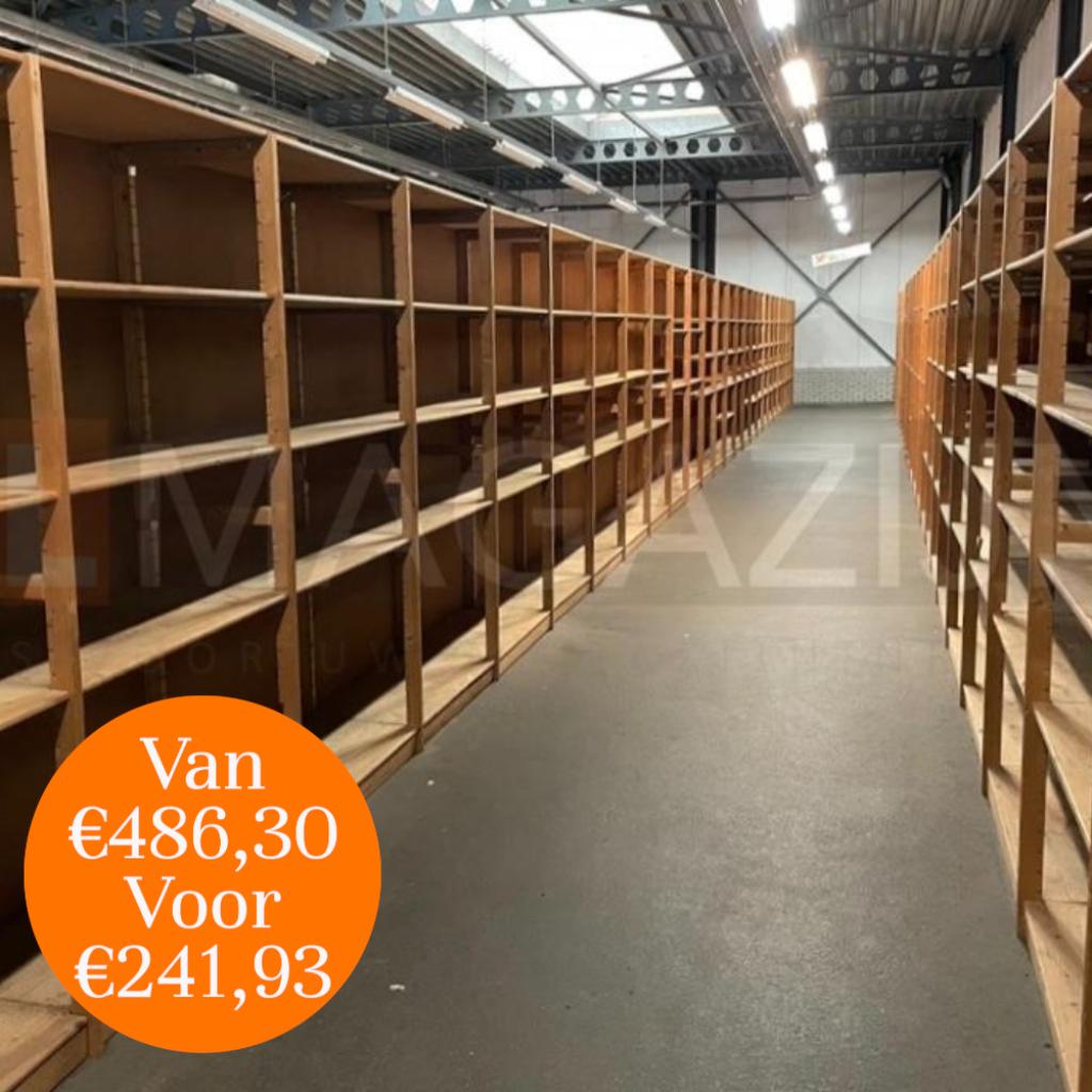 Super aanbieding Bruynzeel houten stelling 500x50x211cm, Zakelijke goederen, Kantoor en Winkelinrichting | Magazijn, Stelling en Opslag