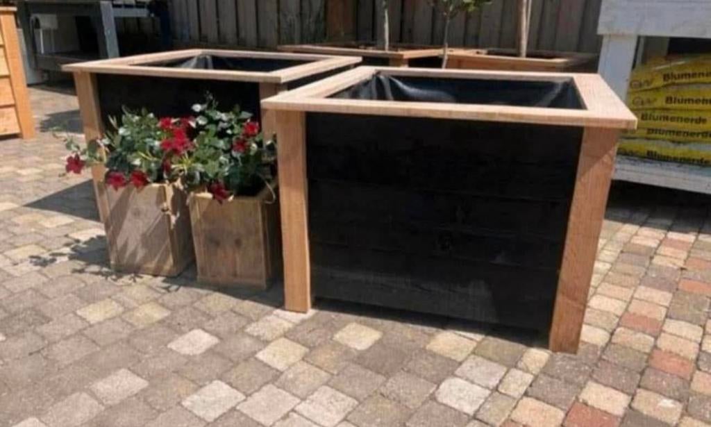 Douglas kwaliteit plantenbak rabat hout, Tuin en Terras, Bloembakken en Plantenbakken, Ophalen, Nieuw, Vierkant, Hout