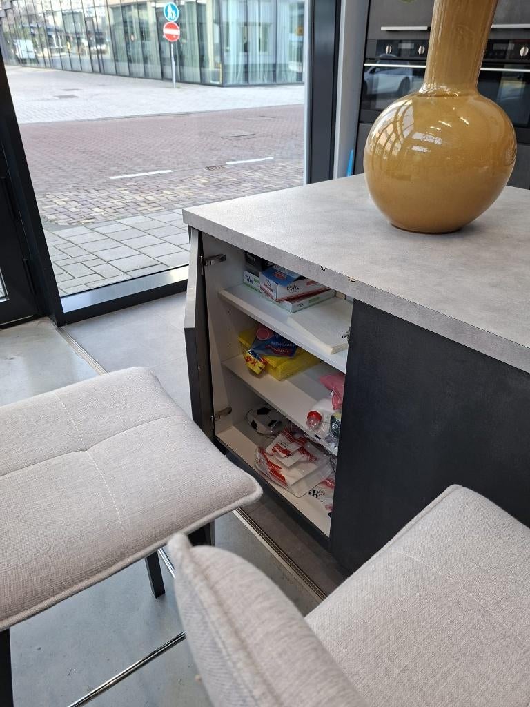 Bruynzeel Antraciet/Houtkleurige Eilandkeuken GEDEMONTEERD, Overige typen, Ophalen of Verzenden, Zo goed als nieuw, Kunststof