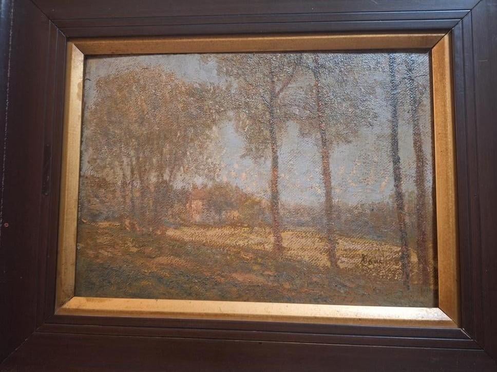Pointillistisch Landschap Schilderij E Claus, Ophalen of Verzenden