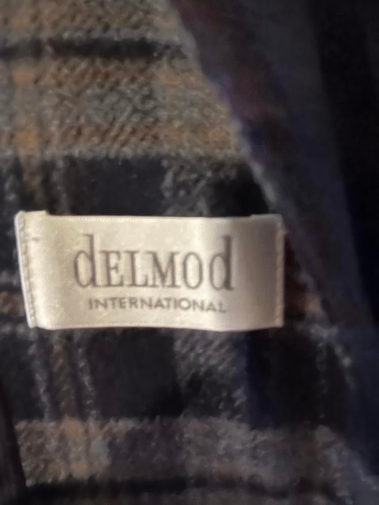 Wollen mantel Delmod maat 48, Ophalen, Nieuw, Maat 46/48 (XL) of groter, Zwart