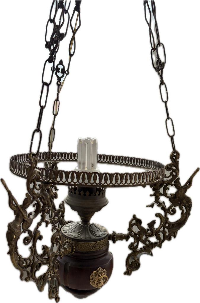 Antieke hanglamp, begin 20e eeuw, Frans/Belgisch model, Ophalen