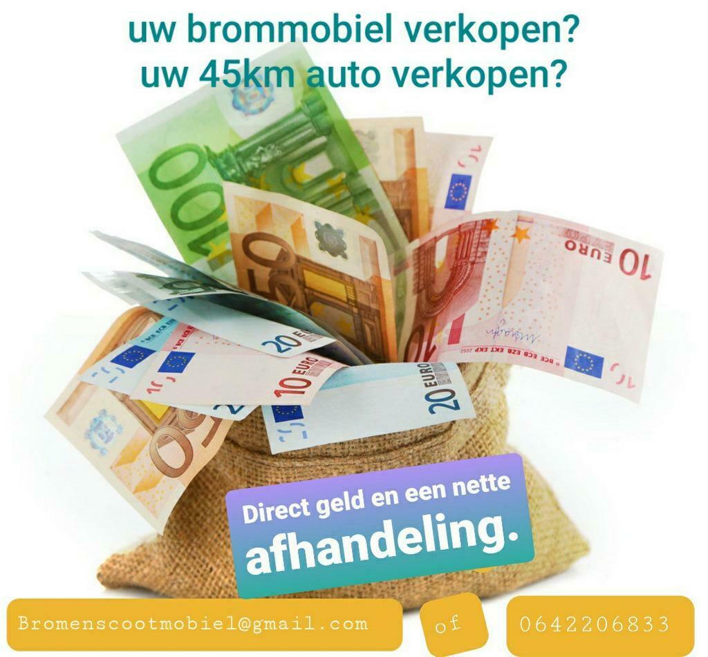 Gezocht 45km brommobiel !!! direct geld en een vrijwaring👌, Diversen, Brommobielen en Scootmobielen, Ophalen, Gebruikt, 46 km of meer