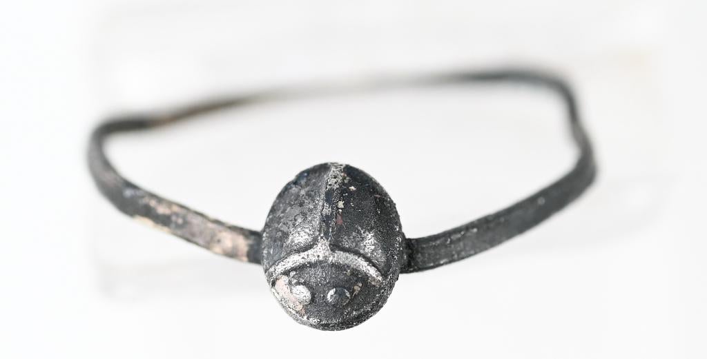 Antiek Vingerring zilver lieveheersbeestje 0,55g Ø16mm rf041, Ophalen of Verzenden, Zilver
