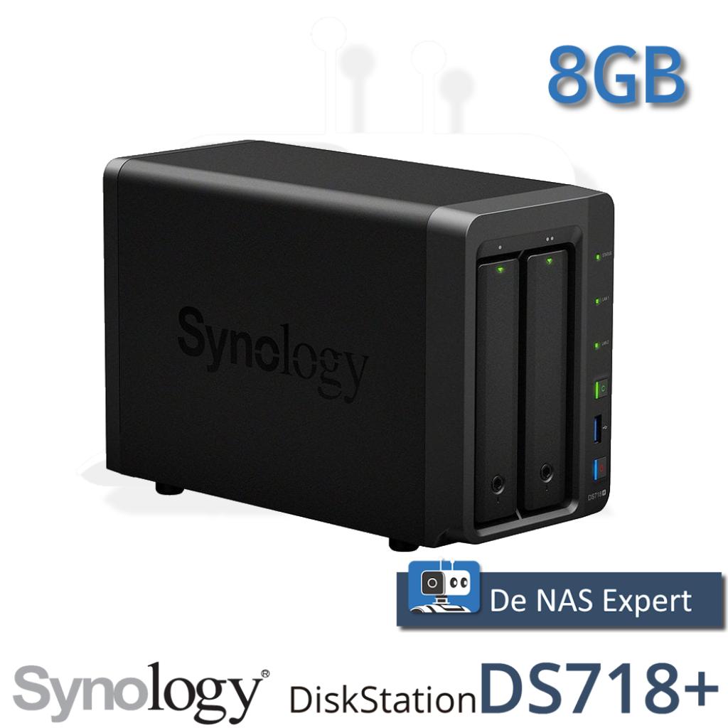 NAS Synology DS718+ 8GB refurbished, Computers en Software, NAS, Info@synology.com, Synology, Ophalen of Verzenden, Zo goed als nieuw