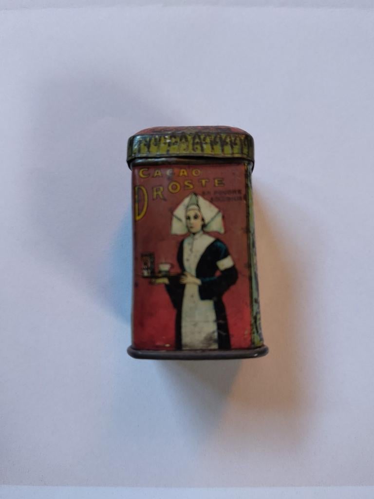 Antiek Droste sample blikje 'gratis monster', Verzamelen, Blikken, Ophalen of Verzenden, Gebruikt, Overige, Droste