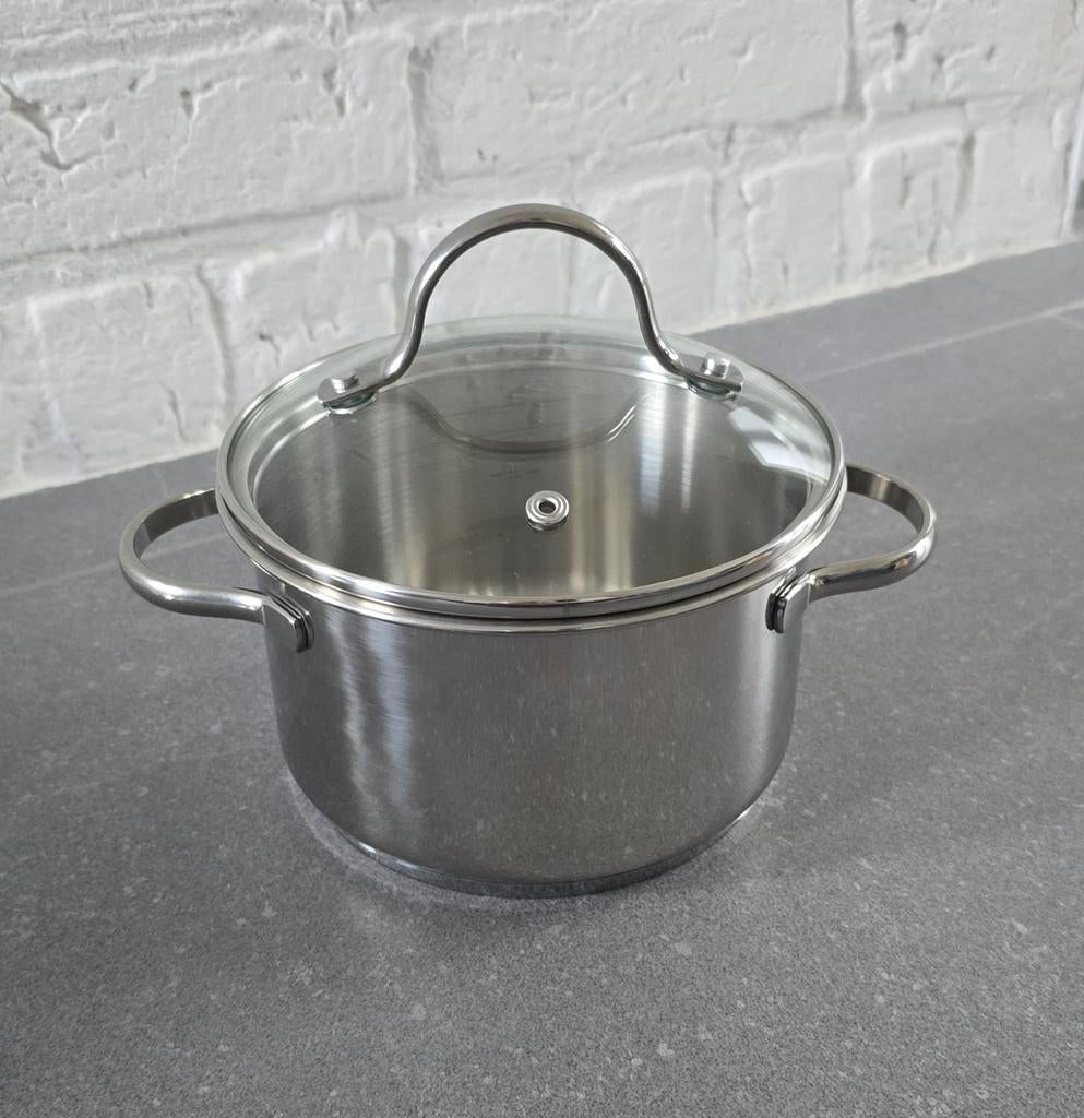 BergHOFF 3-delige nieuwe pannenset., Huis en Inrichting, Keuken | Potten en Pannen, Ophalen of Verzenden, Nieuw, Rvs, Kookpan of Snelkookpan
