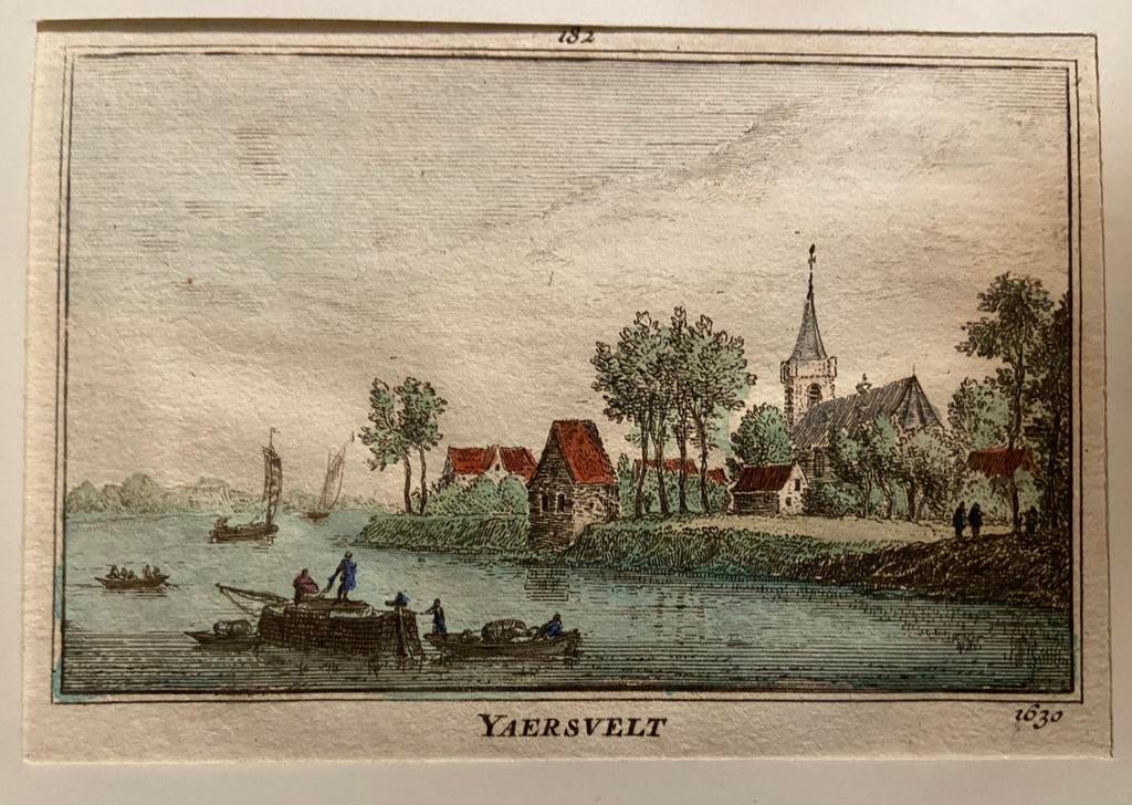 Ets Rademaker 1630 in kleur - Dorpsgezicht Yearsvelt, Antiek en Kunst, Ophalen of Verzenden