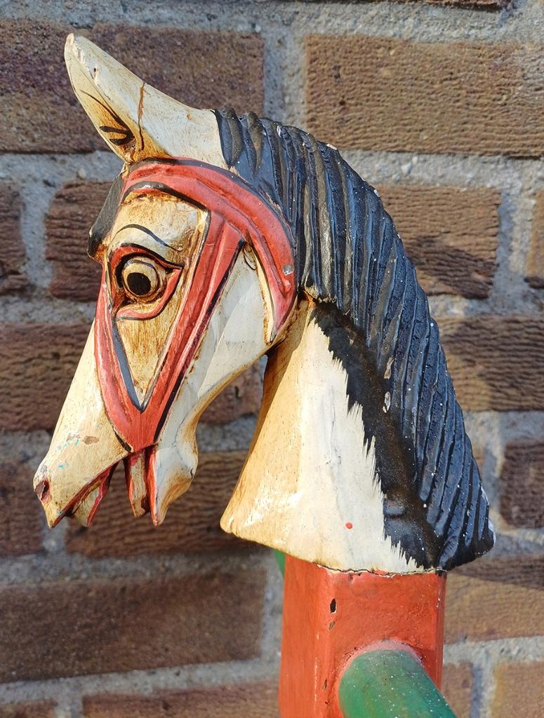 Houten stokpaard op een wiel, Antiek en Kunst, Ophalen of Verzenden