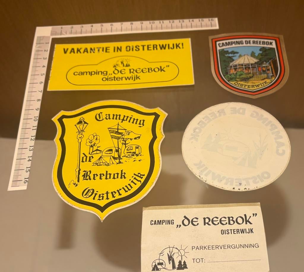 Oude Camping de Reebok Stickers Oisterwijk, Ophalen of Verzenden, Gebruikt, Overige typen