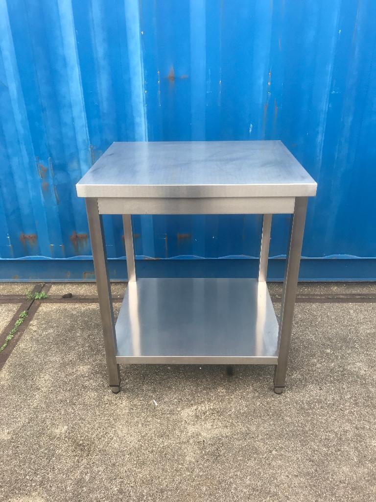diverse Kleine RVS bijzettafels, Ophalen, Minder dan 55 cm, Metaal of Aluminium, Rond