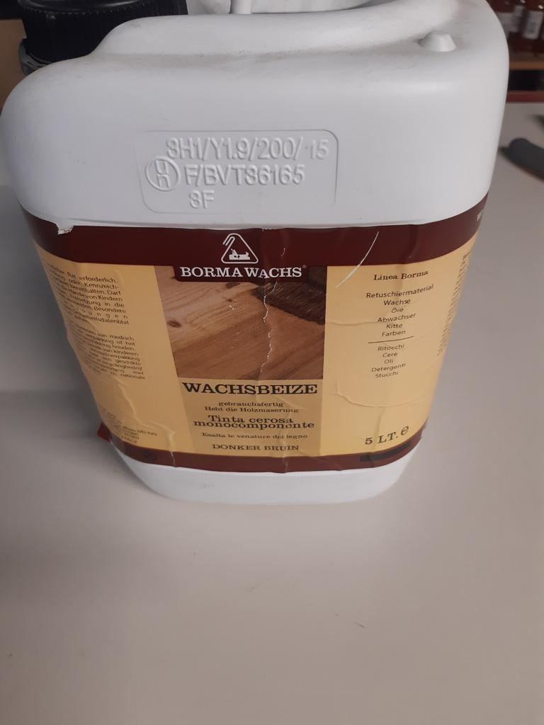 3 x 5 liter flacons Borma Wachsbeits,  donkerbruin, Ophalen of Verzenden, Nieuw