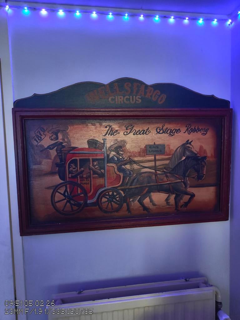 Wells Fargo Circus Schilder, Ophalen of Verzenden
