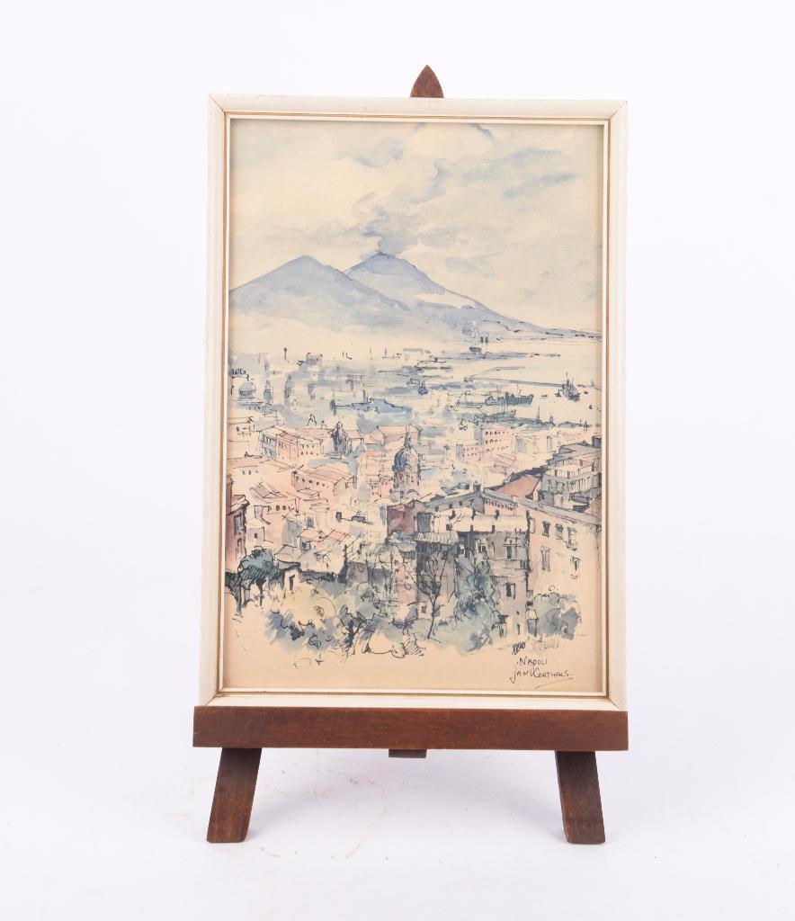 Jan Korthals (1916-1972) – “Napoli”, Antiek en Kunst, Kunst | Tekeningen en Foto's, Ophalen of Verzenden