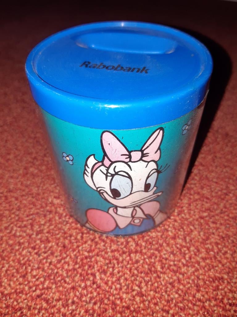 Vintage Rabobank Spaarpot - Donald Duck & Katrien Duck, Verzamelen, Spaarpotten, Ophalen of Verzenden, Gebruikt
