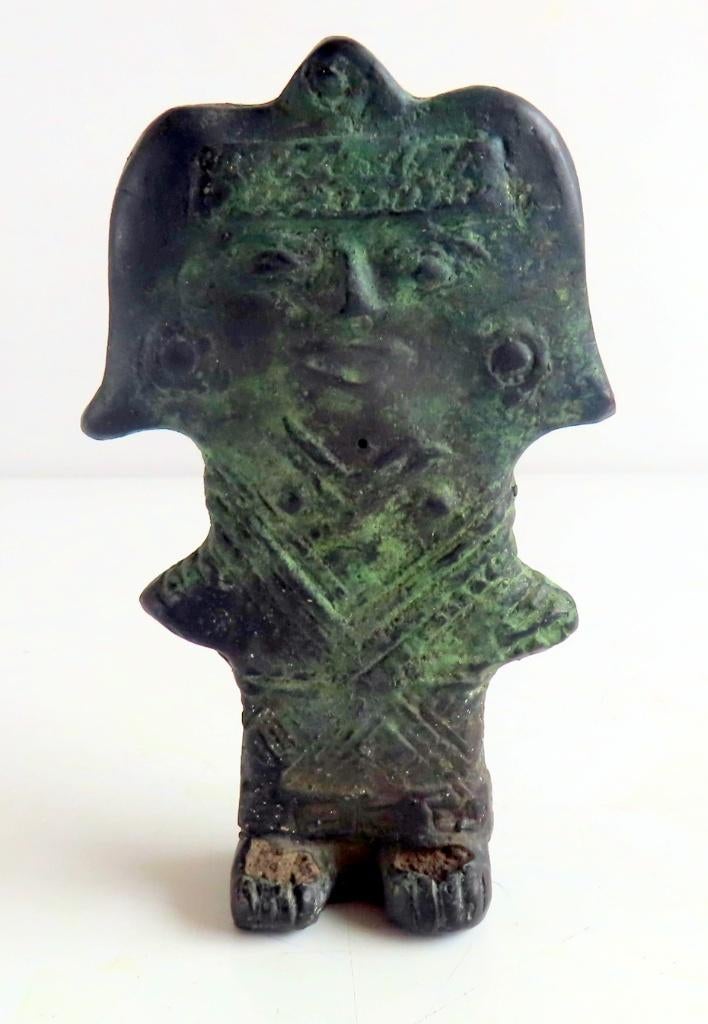 Uit inboedel: Antiek bronzen beeldje , Azteken? ,Peru?, Verzenden