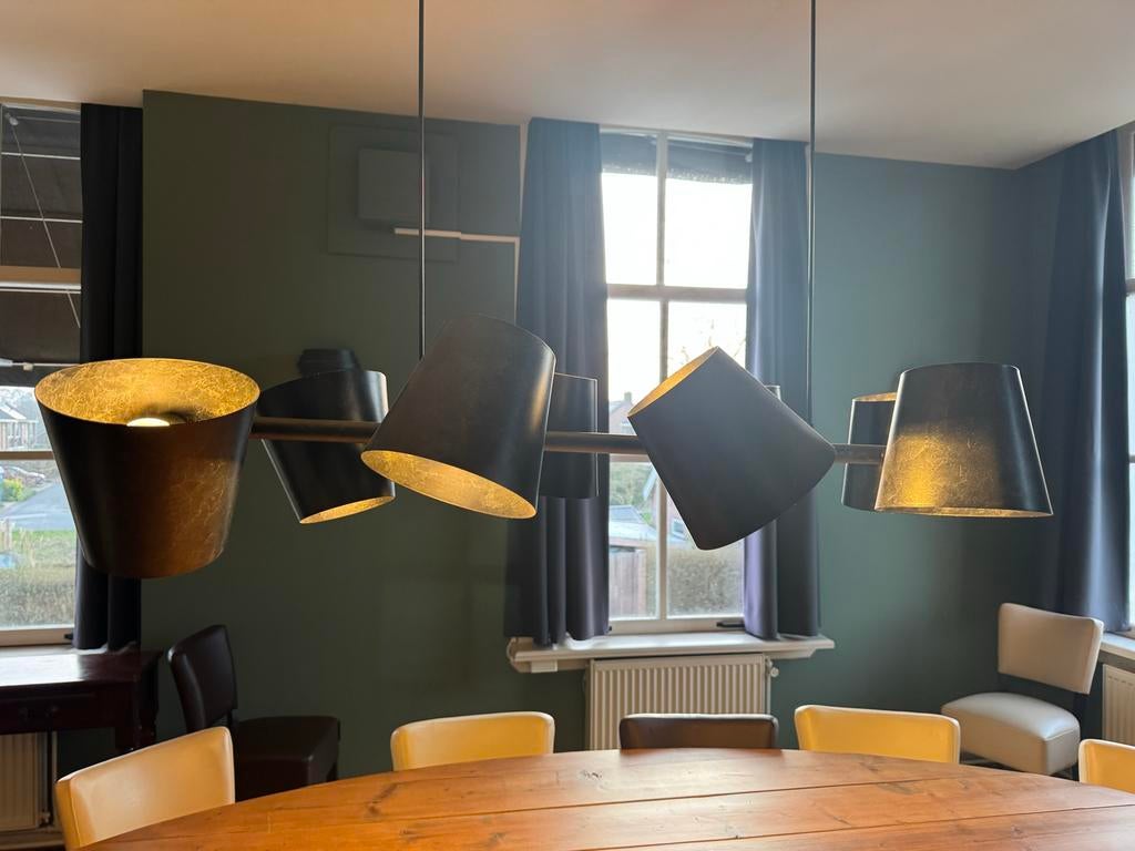 Moderne hanglamp met meerdere lichtpunten, Huis en Inrichting, Ophalen of Verzenden, Zo goed als nieuw, Metaal, Minder dan 50 cm
