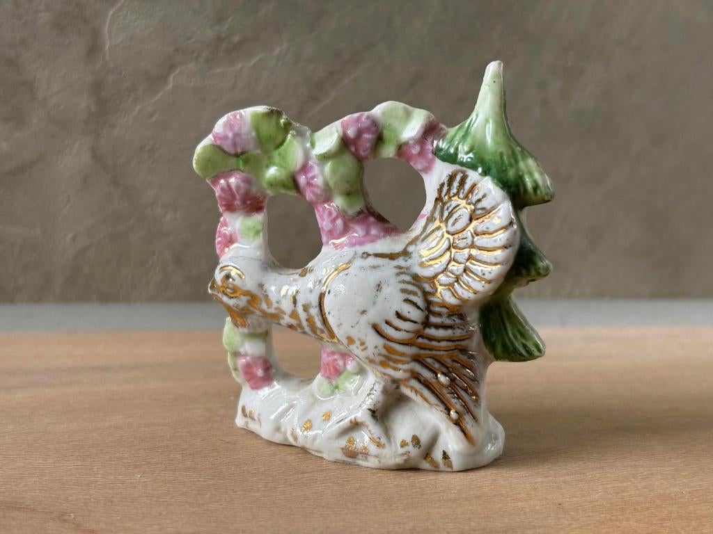 Oud Klein Beeldje Kastbeeldje Porselein Fazant 6 cm, Ophalen of Verzenden