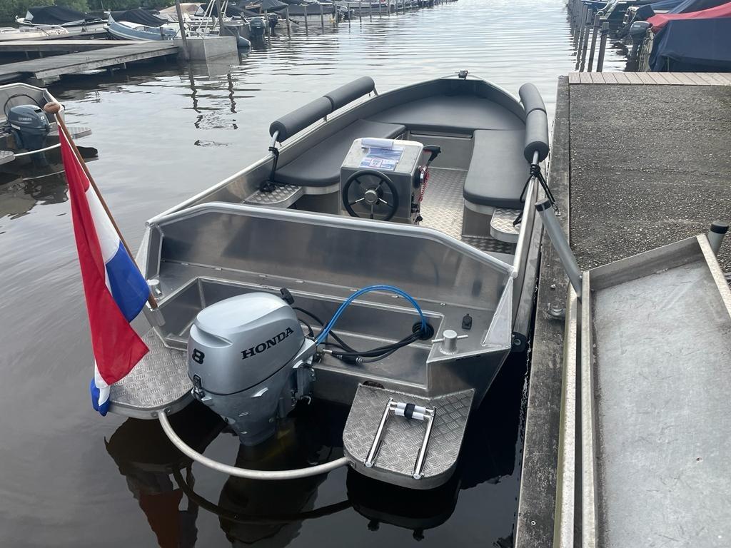 Ex aluminium verhuur sloepen met de kop eraf te koop, Ophalen, Aluminium, Zo goed als nieuw, Kussenset