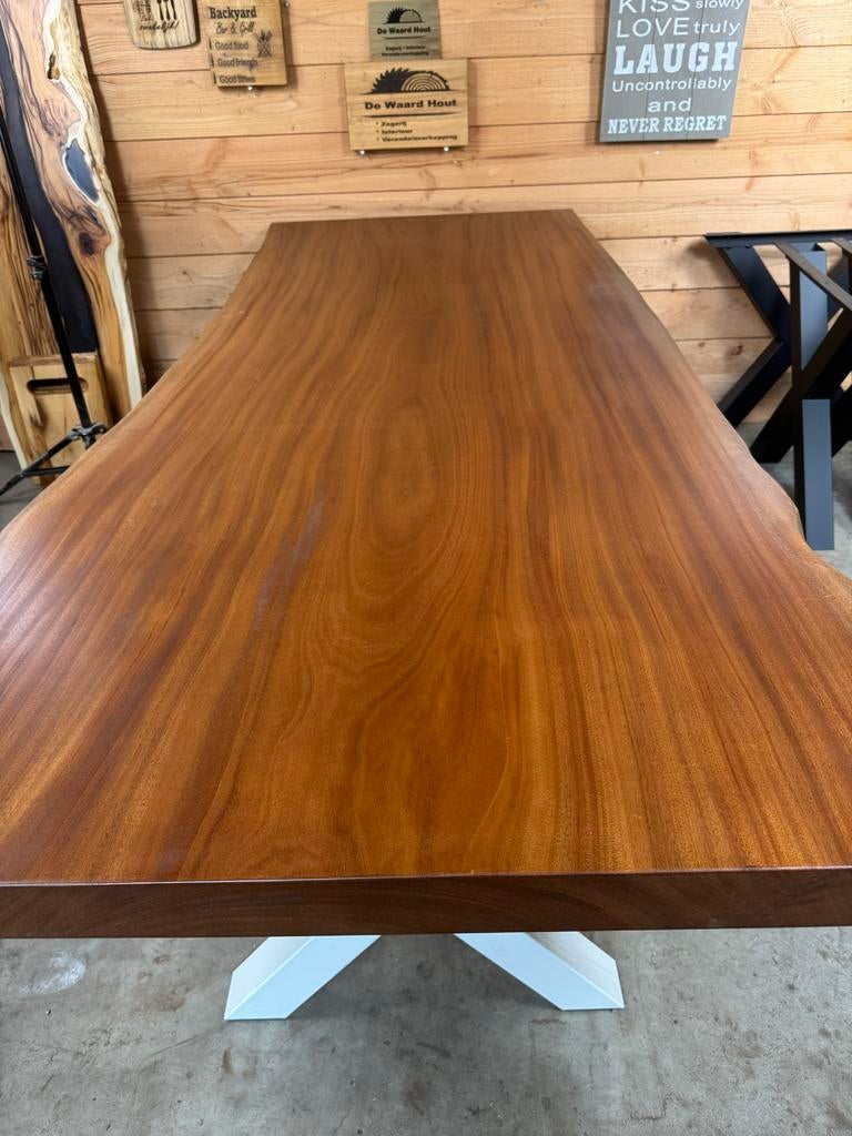 Prachtige Mahonie Houten Tafel - 244x105cm, Huis en Inrichting, Tafels | Eettafels, Ophalen, 100 tot 150 cm, 200 cm of meer, Zo goed als nieuw